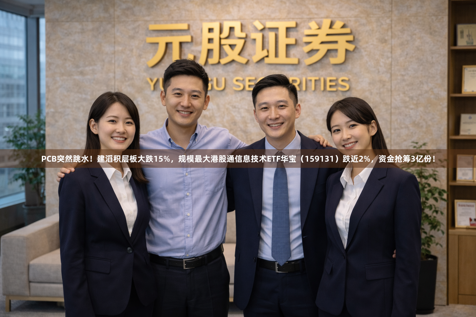 PCB突然跳水！建滔积层板大跌15%，规模最大港股通信息技术ETF华宝（159131）跌近2%，资金抢筹3亿份！
